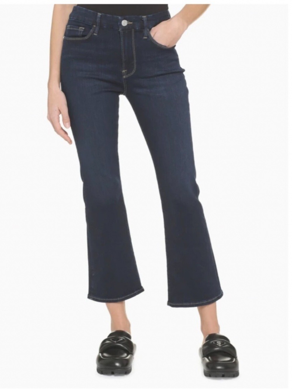 Frame Denim Le Crop Bell Dark Indigo Bootcut Cropped Jeans size 29